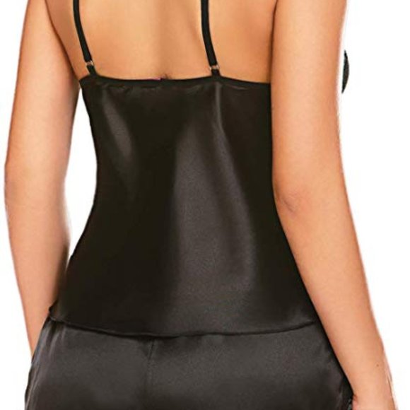 Satin Cami and Shorts Womens Sexy Pajama Lace - Picture 8 of 8